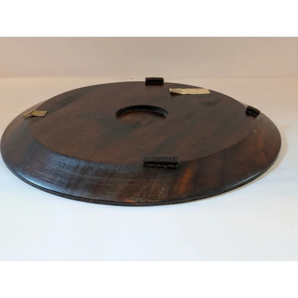 PTTK BORT Krakow Wall Platter Brown Polish Folk Art Hand Painted Carved Wood